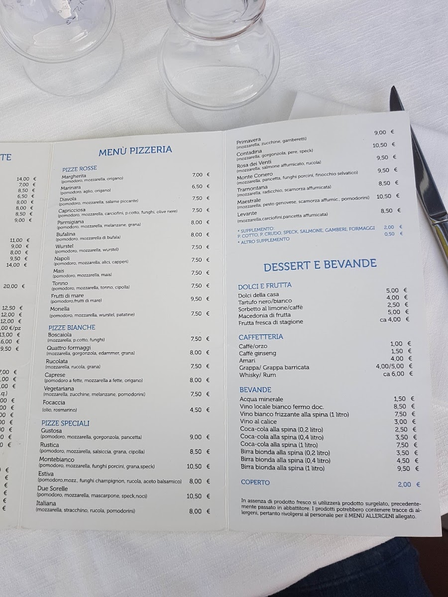 Menu La Rosa Dei Venti Ristorante Pizzeria Lungomare - Numana-1